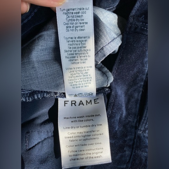 [NWoT] FRAME High Waist Straight Ankle Crop Velvet Pants - Picture 10 of 14